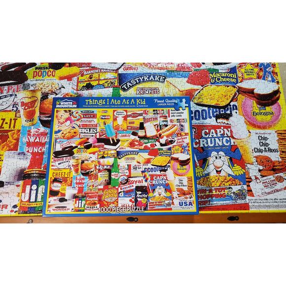 White Mountain Things I Ate as a Kid #1110 1000 Piece Puzzle 24inx30in Pre-Owned - Picture 6 of 6